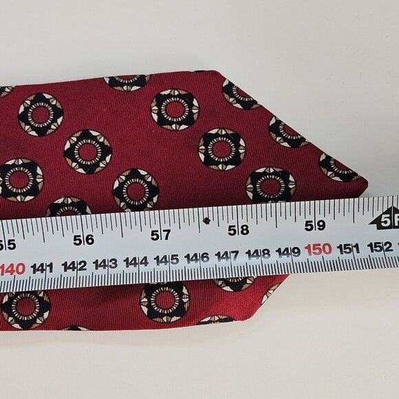Unbranded Handmade Silk Tie France Geometric Boho Office Preppy W3.5" L59.5" - Picture 6 of 16
